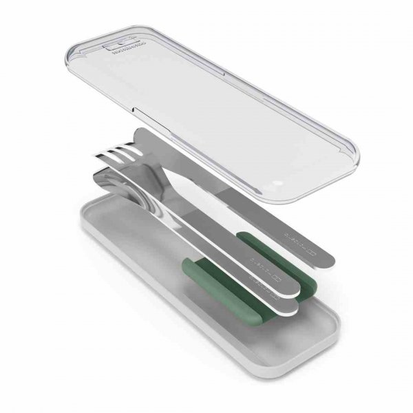 Monbento Zestaw sztućców podróżnych Slim Box Nat.Green