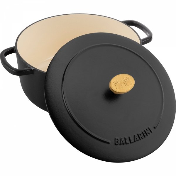 Garnek żeliwny Okrągły 2.6l Czarny Bellamonte Ballarini