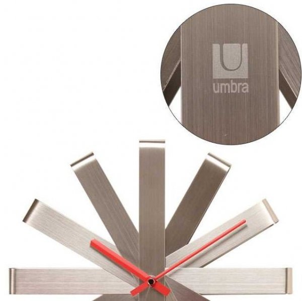 UMBRA - Zegar ścienny stalowy, Ribbon