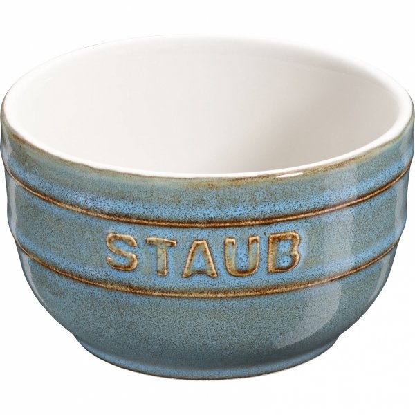 Zestaw 4 Ramekinów Okrągłych 9 Cm, Antyczny Turkusowy XS-MINIS Staub