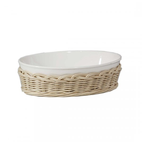 LA PORCELLANA BIANCA MIDOLLINO Wiklinowy kosz na owalne naczynie do zapiekania 18 cm