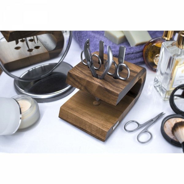 Stojak Do Przechowywania Przyborów Do Manicure Z Drewna Orzechowego Artelegno