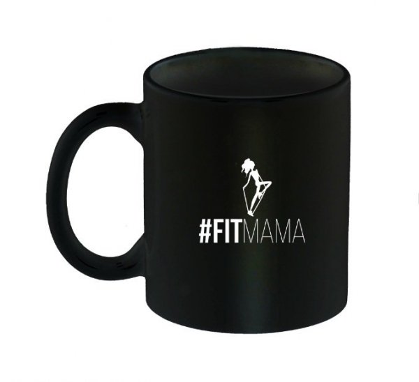 Kubek czarny &quot;#Fitmama&quot;
