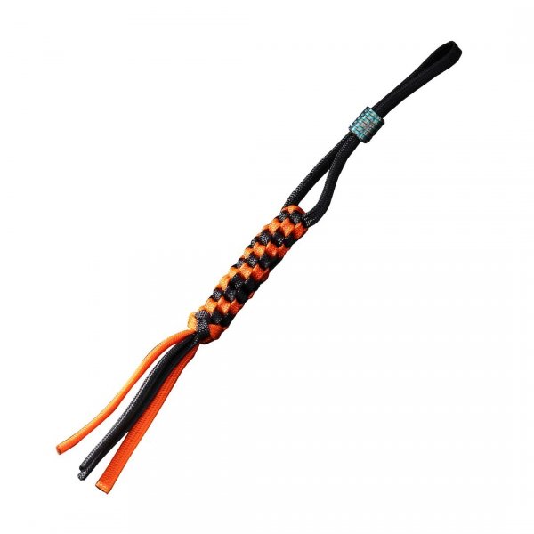 Zawieszka Paracord WE Orange/Black + Ti Bead Blue