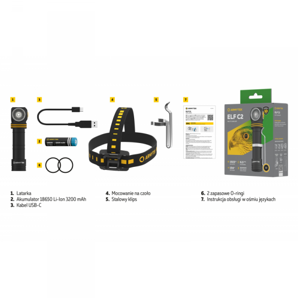 Latarka Armytek Elf C2 USB-C Warm PCB 4w1 1020 lm