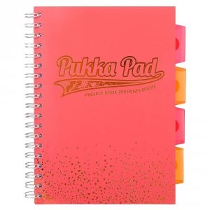 Kołozeszyt B5/200 PROJECT BOOK BLUSH B5 kratka coral PUKKA  3002-BLS(SQ)