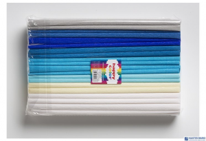 Bibuła marszczona 25x200cm, MIX niebieski, 10 rolek, 8 kol, Happy Color HA 3640 2521-MIX3