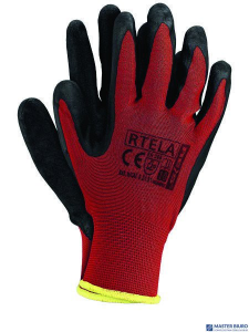 Rękawice powlekane czerwono-czarne rozmiar 9 RTELA