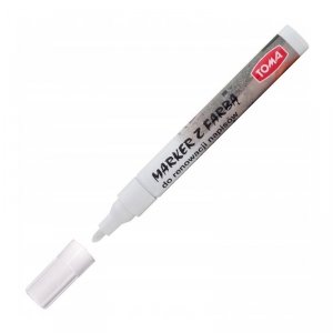 Marker olejowy do nagrobków, końcówka 2,5mm, biały TO-448 Toma