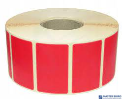 Etykiety termiczne na roli 50x40 1000szt czerwone gliza 40mm