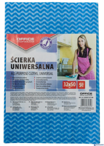 Ścierka uniwersalna , wiskoza 70%, gr. 40g/mkg, 32x50cm, 5szt., niebieska, typu OFFICE PRODUCTS 22035137-99