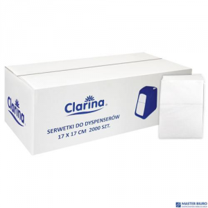 SERWETKI DO DYSPENSERÓW Clarina 17x17 cm Białe 2000 szt. 18169