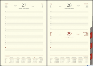 Kalendarz B5 dzienny CROSS z gumka  azurowa datówka srebrny