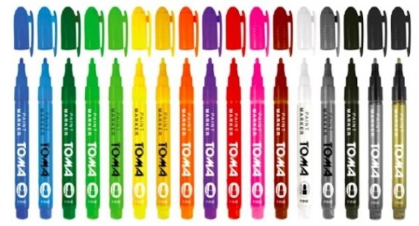 Marker olejowy,cienka fibrowa końcówka 1,5mm,  niebieski TO-441 Toma