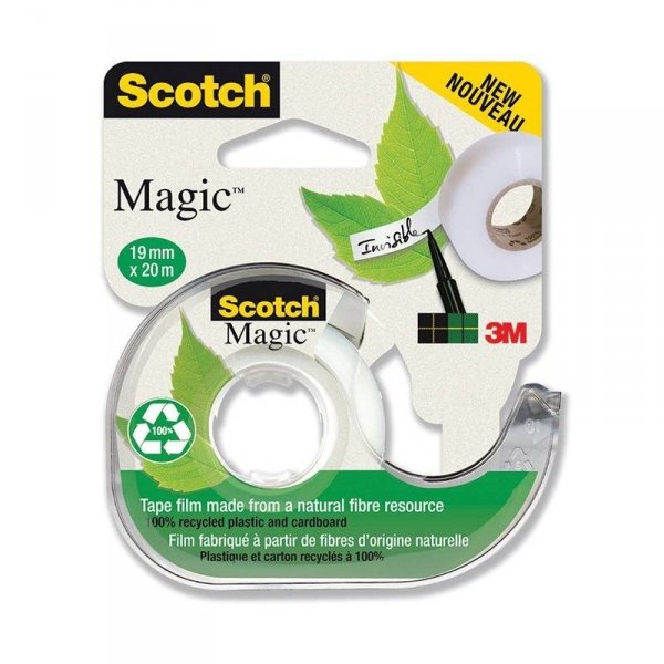 Taśma biurowa ekologiczna SCOTCH Magic (9-1920D), matowa, z dyspenserem, 19mm, 20m, 3M-70005280956