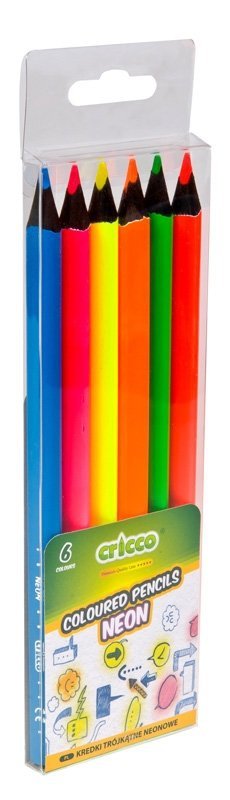 Kredki trójkątne 6-kolorowe neonowe euti BLACK WOOD JUMBO CR330W6 AX