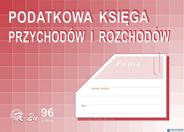 K-2U Podatkowa księga przychodów i rozchodów A4 offset MICHALCZYKiPROKOP