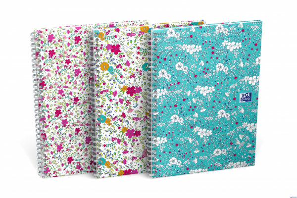 Kołonotatnik A6 50 kartek kratka Floral Oxford 400094826