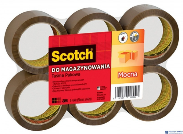 Taśma pakowa do wysyłek SCOTCH HEAVY, BARDZO MOCNA, kauczukowa, 50mm, 66m, brązowa UU005262843