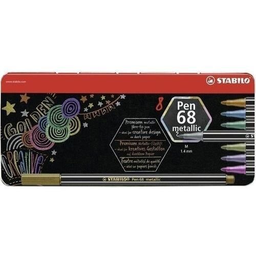 STABILO PEN 68 metallic  etui metalowe 6 szt  6806/8-32