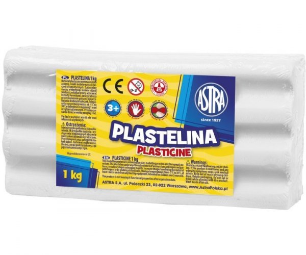 Plastelina Astra 1 kg biała, 303111001