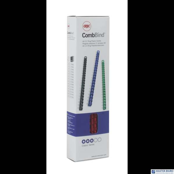 Grzbiety do bindowania plastikowe GBC Combs, A4, 12 mm, czarne , 100 szt. 4028177