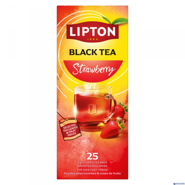 Herbata LIPTON REFRESH Strawberry czarna (25 kopert fol.)