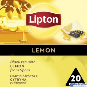 Herbata LIPTON PIRAMID LEMON cytryna (20 saszetek) czarna