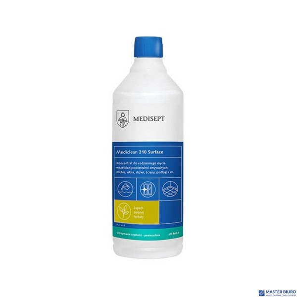MEDICLEAN 210 Surface Uniwersalny koncentrat do mycia wszelkich powierzchni wodoodpornych 1l (zielona herbata)