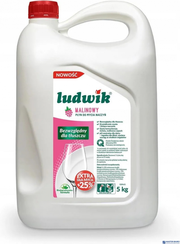 LUDWIK Płyn do naczyń 5l malinowy 30853