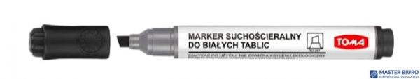 Marker do białych tablic TOMA, końcówka ścięta, czarny TO-267 Toma