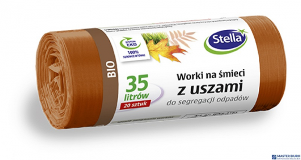 STELLA Worki 35l do segregacji BIO brązowe z uszami LDPE  (20 szt.) 032181