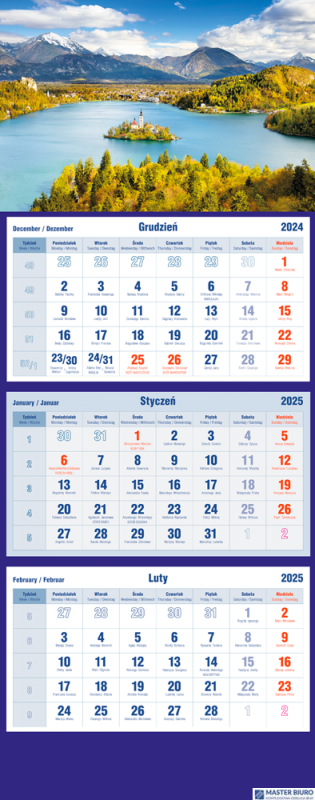 Kalendarz trójdzielny 2025 Wyspa Michalczyk i Prokop T-105T-05