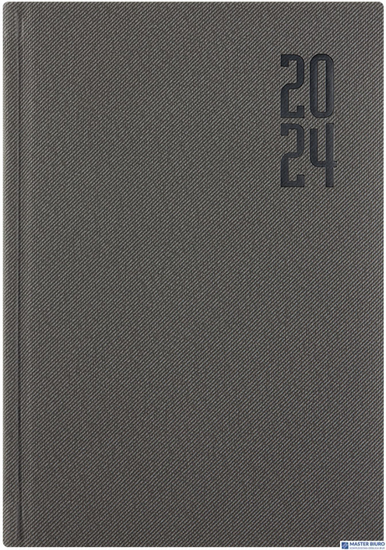 Kalendarz A5 STANDARD książkowy (KS1), 15 - grafit fabric 2024 TELEGRAPH