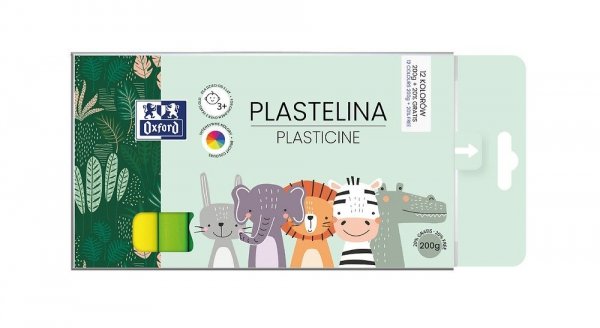 Plastelina Oxford kids 12 kolorów 200g, 400174835 HAMELIN