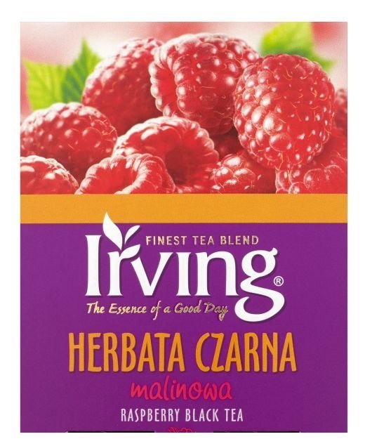Herbata IRVING malinowa 20 kopert 1,5g czarna