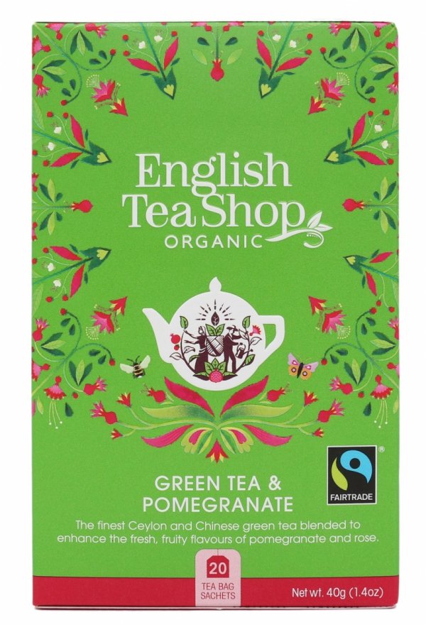 Herbata zielona English Tea Shop Green Tea Pomegranate 20t*2g 