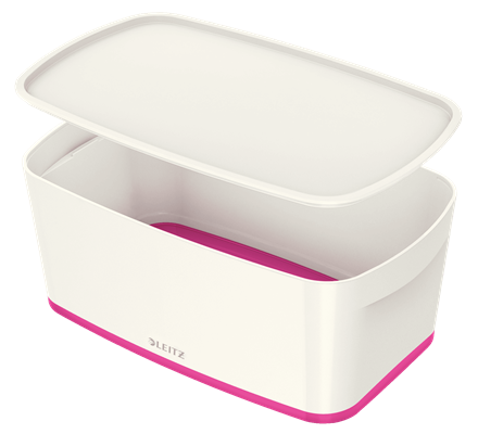 Pojemnik MyBOX mały z pokrywką biało-różowy LEITZ 52291023 .