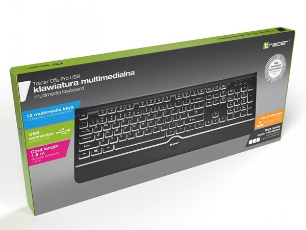 Klawiatura TRACER OFIS PRO USB  White lightening TRAKLA47428