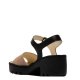 Sandały Fly London TULL 503 Taupe/Bolack Cupido/Mousse P501503006