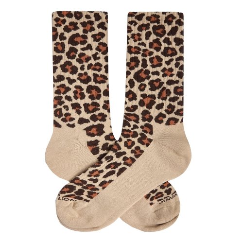 Skarpety bawełniane Jimmy Lion ATHLETIC LEOPARD PRINT beżowy