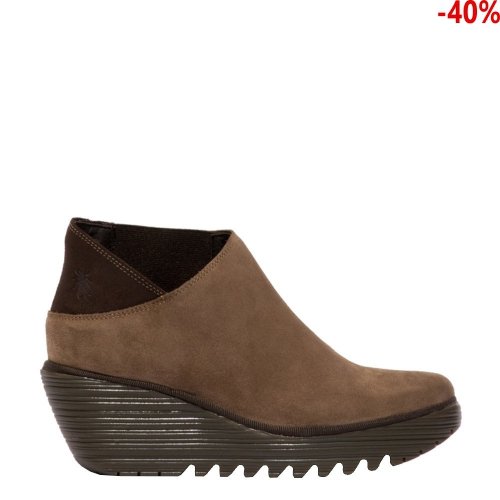 Botki Fly London YEGO Taupe/Expresso Oil Suede P501400006
