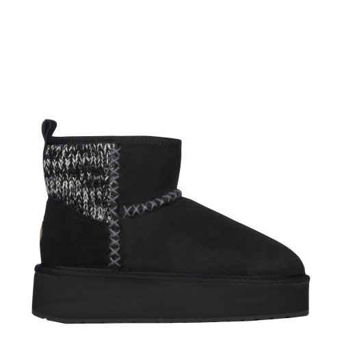 Buty Emu AUSTRALIA STINGER KNIT Flatform Black W13143 Ocieplane