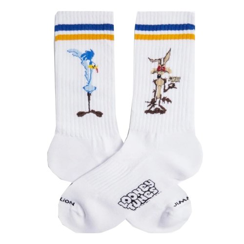 Skarpety bawełniane Jimmy Lion ROAD RUNNER VS COYOTE biały