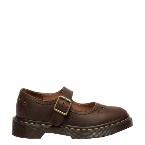 Półbuty Dr. Martens MARY JANE FLOWER Dark Brown Crazy Horse 42391200