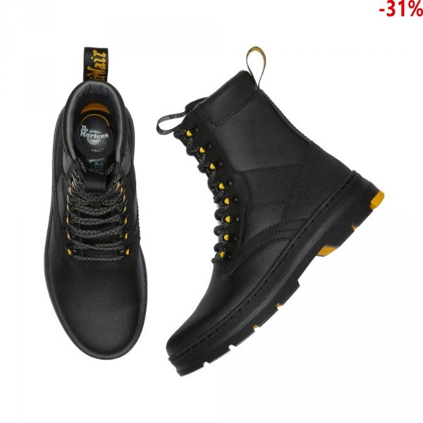 Buty Dr. Martens IOWA UTILITY BOOTS Black Coated Canvas Iceberg WP 27117001 Wodoodporne
