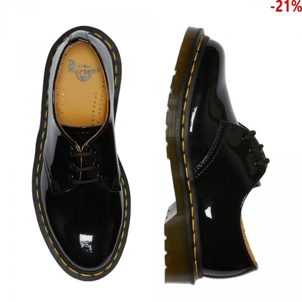 Półbuty Dr. Martens 1461 Black Patent Lamper 10084001