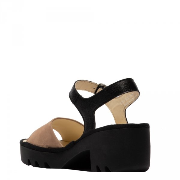 Sandały Fly London TULL 503 Taupe/Bolack Cupido/Mousse P501503006