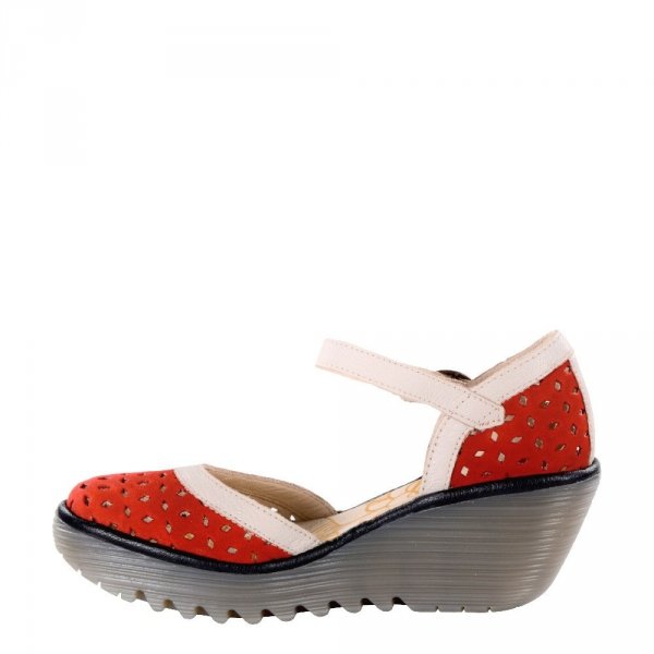 Sandały damskie Fly London YVEN 029 skórzane czerwony P501029008