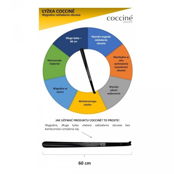 Łyżka do butów plastikowa długa złoty 60 cm